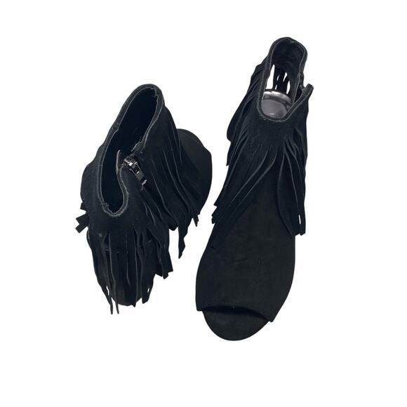 Carlos by Carlos Santana black suede fridge open toe booties size 9.5 - Picture 8 of 9